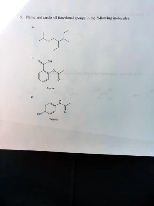 SOLVED 5. Name and circle all functional groups in the following