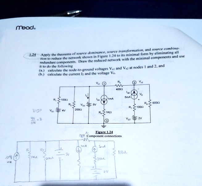 SOLVED mead. tion to reduce the network shown in Figure 1.24 to its