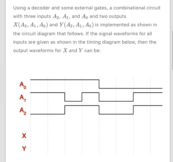 SOLVED: Using a decoder and some external gates, a combinational ...