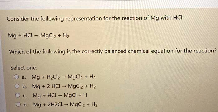 SOLVED: Consider the following representation for the reaction of Mg ...