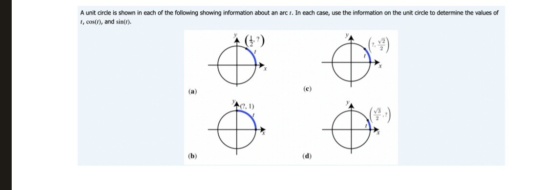 solved-a-unit-circle-is-shown-in-each-of-the-following-showing