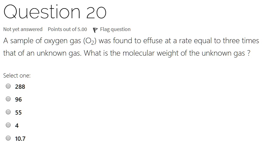 SOLVED: Question 20 Notyet answered Points out of 5.00 R Flag question
