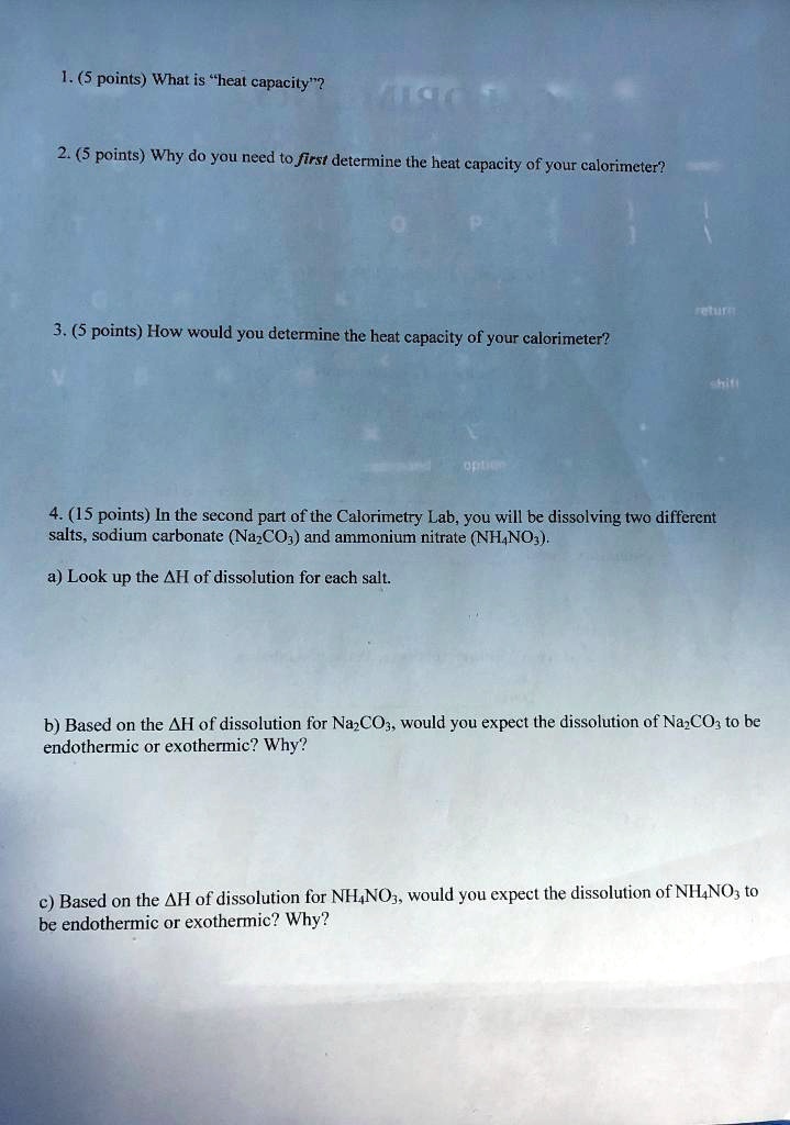 SOLVED1. (S points) What is "heal capacity' 2 (5 points) Why do You