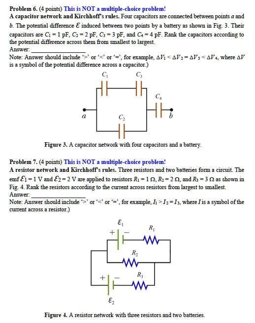 SOLVED Problem 6 A Capacitor Network and Kirchhoff's Rules Four