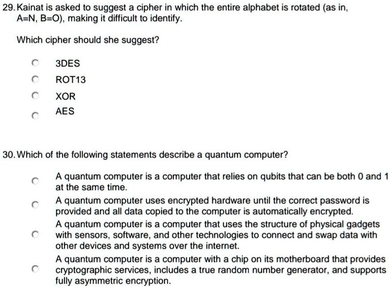 29kainat Is Asked T0 Suggest A Cipher In Which The Entire Alphabet Is ...