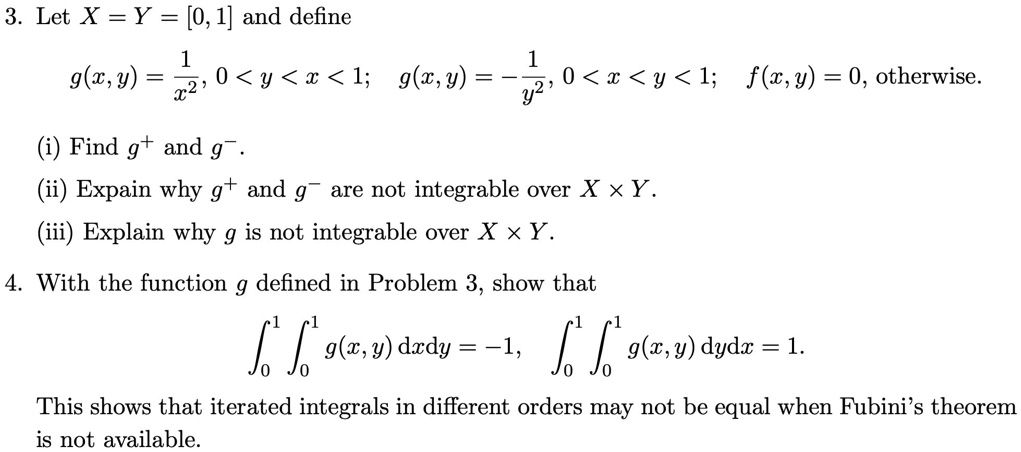 SOLVED: 3. Let X=Y= [0,1] and define 0