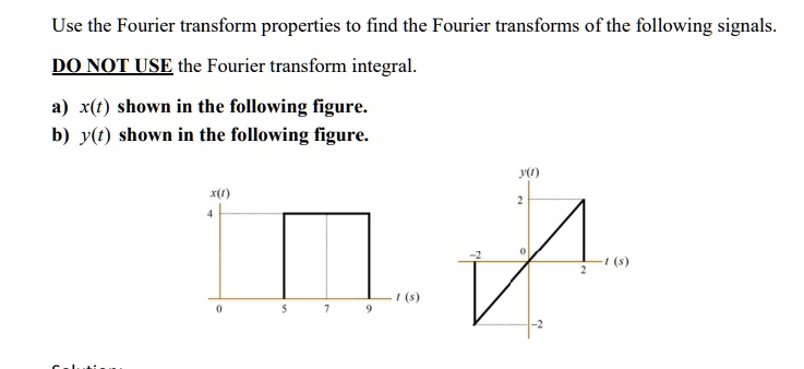 Use the Fourier transform properties to find the Fourier...