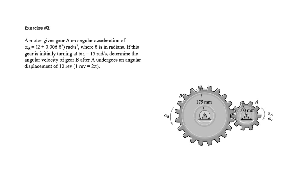 Exerclse 2A motor gives gear A an angular _ accelera… SolvedLib