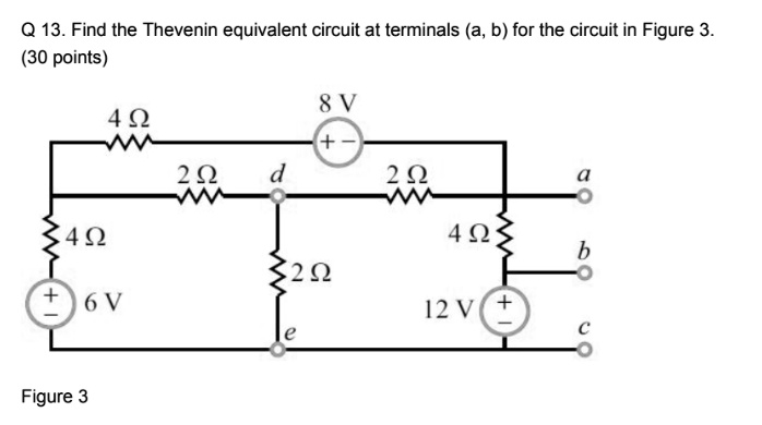 SOLVED: Find the Thevenin equivalent circuit at terminals (a, b) for ...