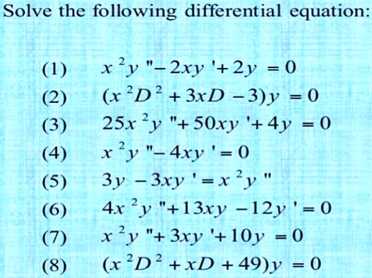 Solve The Following Differential Equation X 2y Itprospt