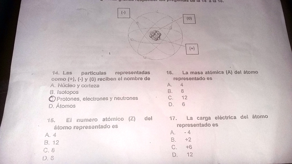 nombres de partículas atómicas