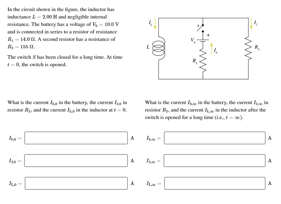 SOLVED In the circuit shown in the figure. the inductor has inductance