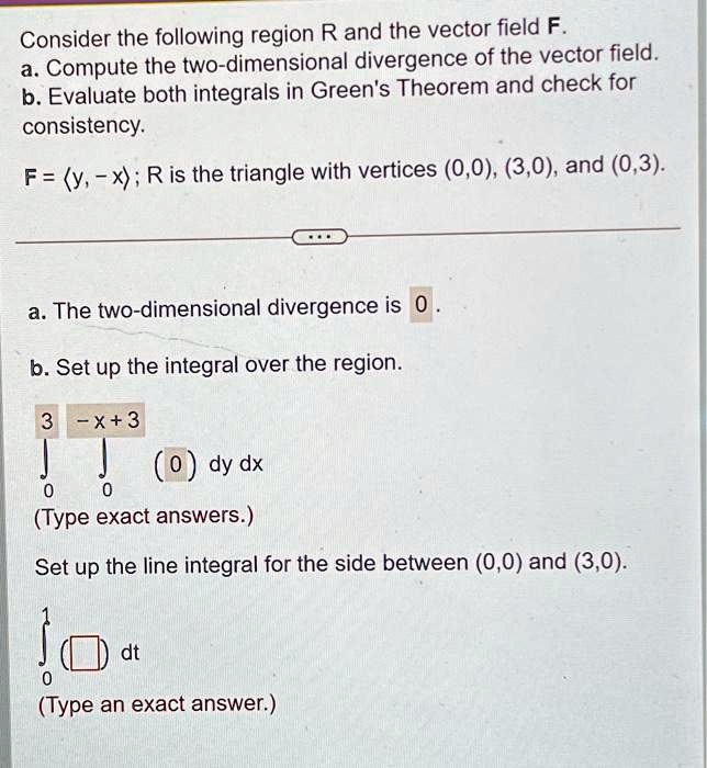 SOLVED: Consider the following region R and the vector field F a ...