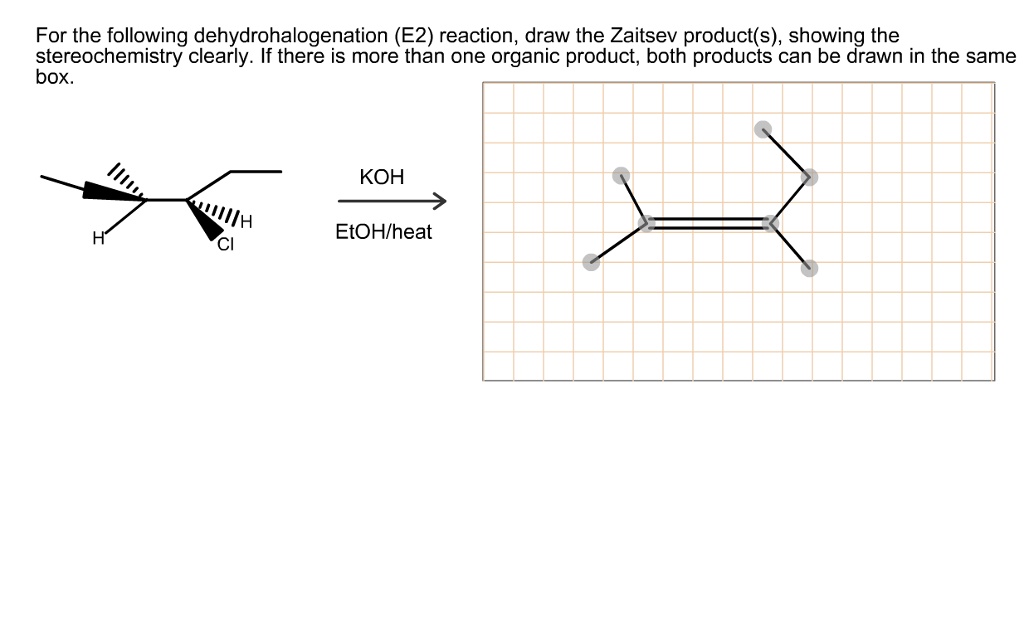 SOLVEDFor the following dehydrohalogenation (E2) reaction, draw the