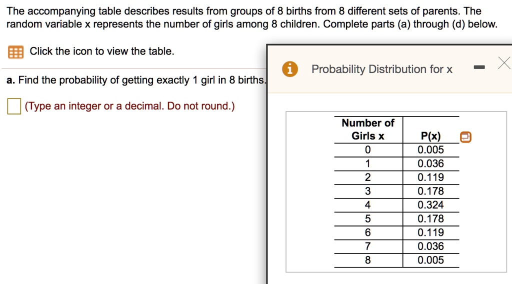 SOLVED: The accompanying table describes results from groups of 8 ...