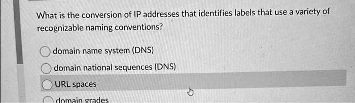 What is the conversion of IP addresses that identifies...