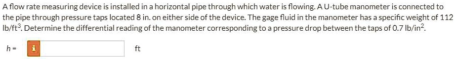 a-flow-rate-measuring-device-is-installed-in-a-horizontal-pipe-through