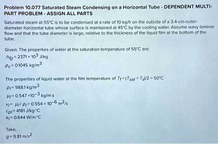 SOLVED: Determine the heat transfer coefficient Problem 10.077 ...