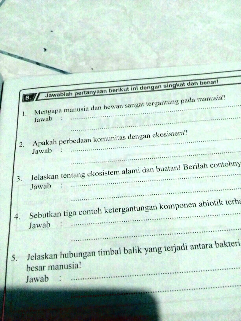 SOLVED: Mengapa Manusia Dan Hewan Gat Tergantung Pada Manusia Singkat ...