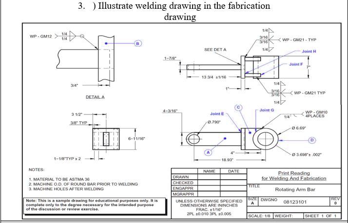 SOLVED: Illustrate welding drawing in the fabrication drawing WPGM12 B ...