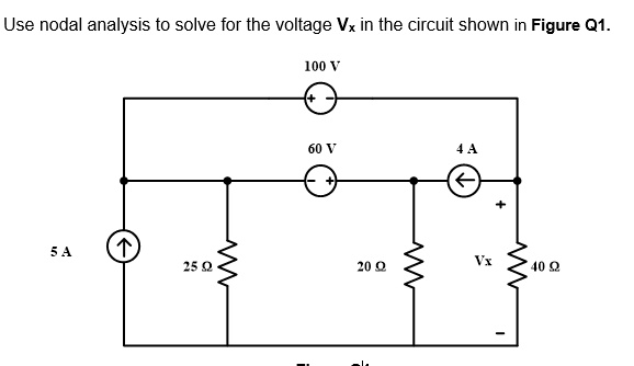 Solved Use Nodal Analysis To Solve For The Voltage Vx In The Circuit