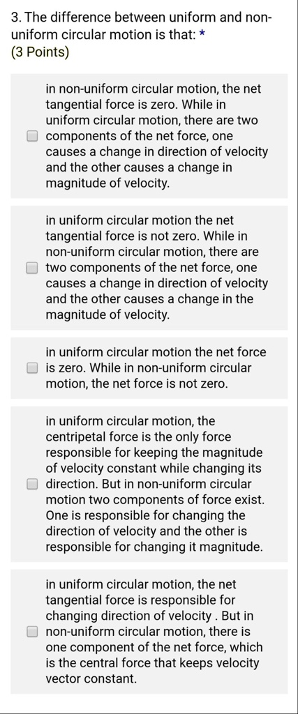 SOLVED 3 The Difference Between Uniform And Non Uniform Circular 