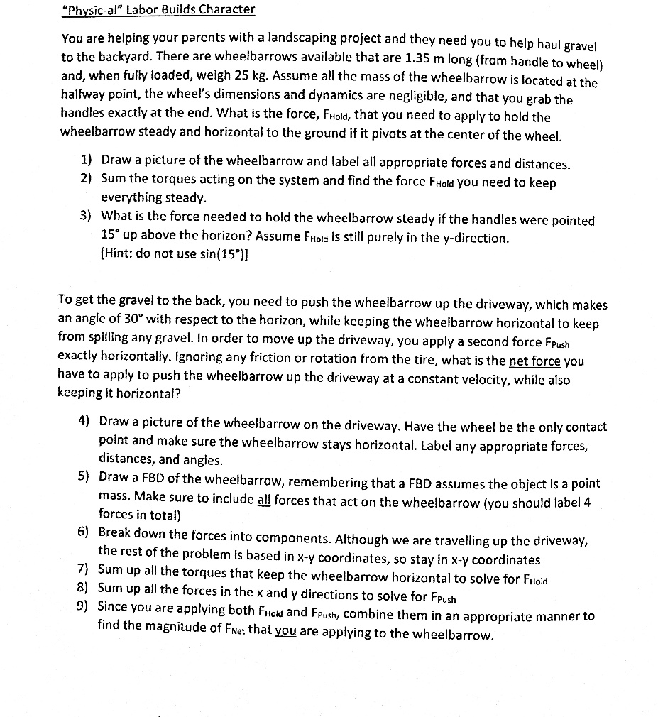 SOLVED Physical" Labor Builds Character At the halfway point, the