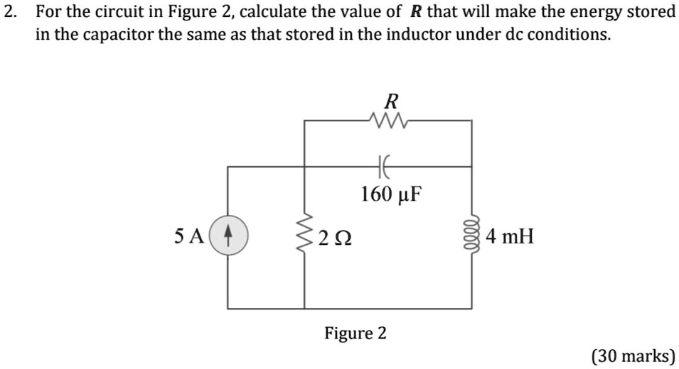 SOLVED For the circuit in Figure 2, calculate the value of R that will make the energy stored
