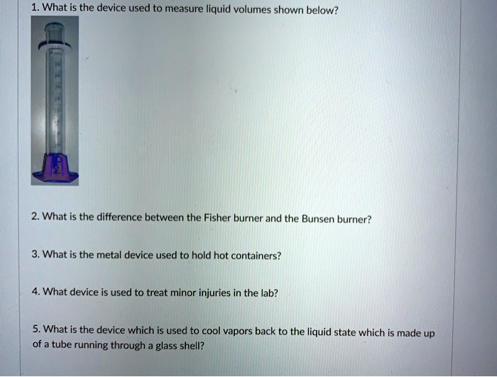SOLVED What is the device used to measure liquid volumes shown below