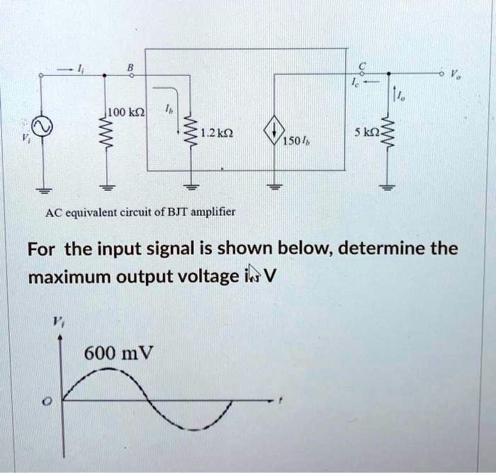 SOLVED Texts 100k 1.2k 5k 150 AC equivalent circuit of BJT amplifier