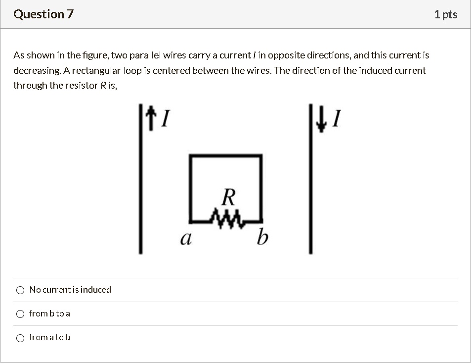 SOLVED As shown in the figure, two parallel wires carry a current I in