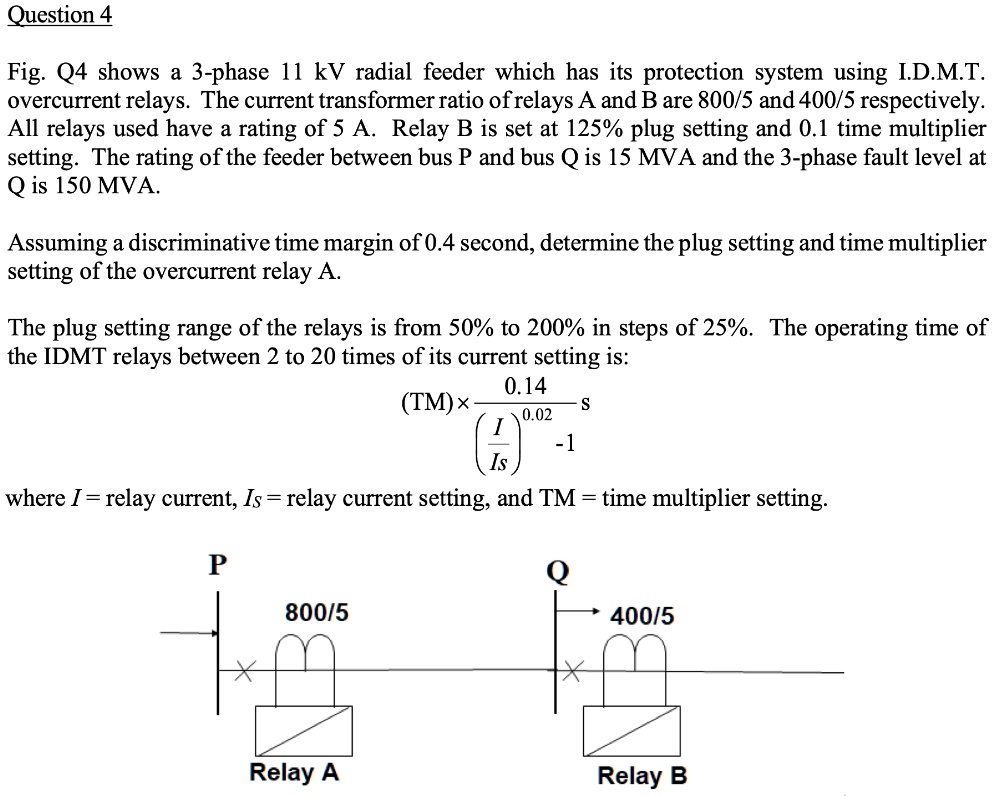SOLVED Fig. Q4 shows a 3phase 11 kV radial feeder which has its