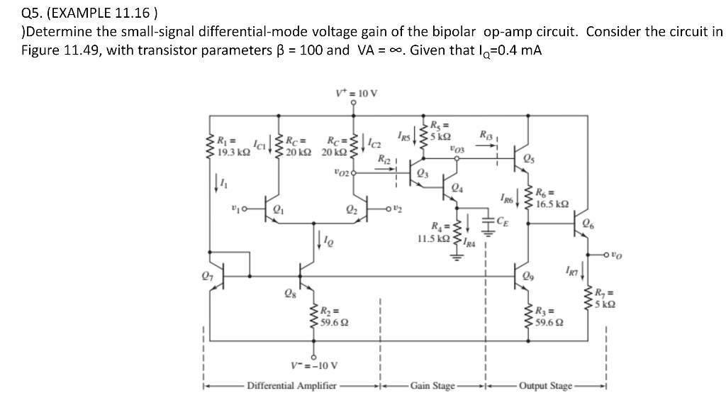 Solved: Q5. (example 11.16) Determine The Small-signal Differential 