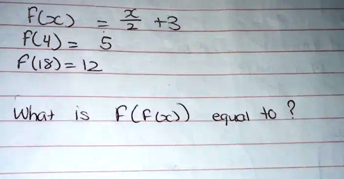 F(x) = (x)/(2) + 3
F(4) = 5
F(18) = 12
What is F(F(x)) equal to?