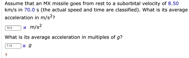 SOLVED: Assume that an MX missile goes from rest to a suborbital ...