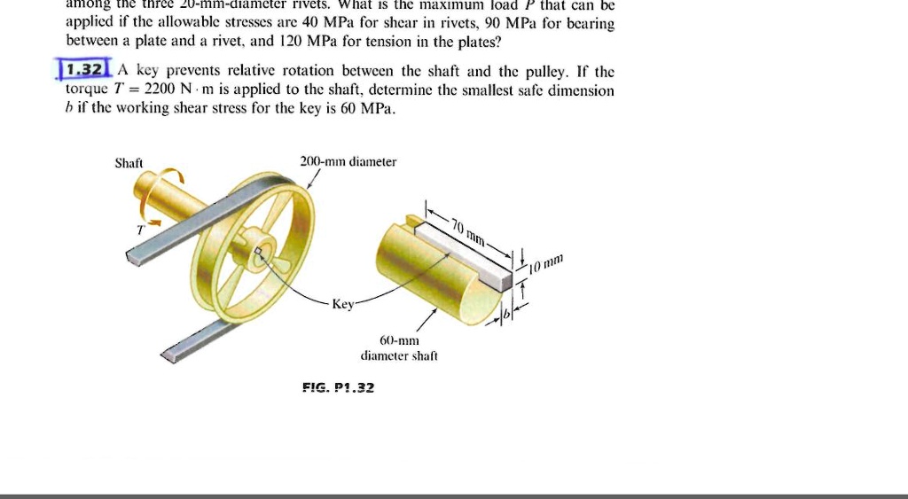 SOLVED: ong tne tnree Zo-mm-diamcter rivets. what is the maximum load ...