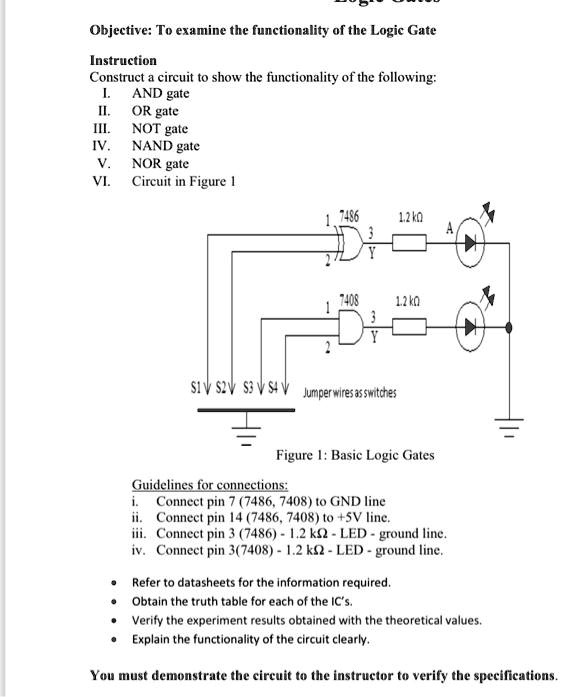 SOLVED: Hi, I need an AND gate circuit using the components. Please ...