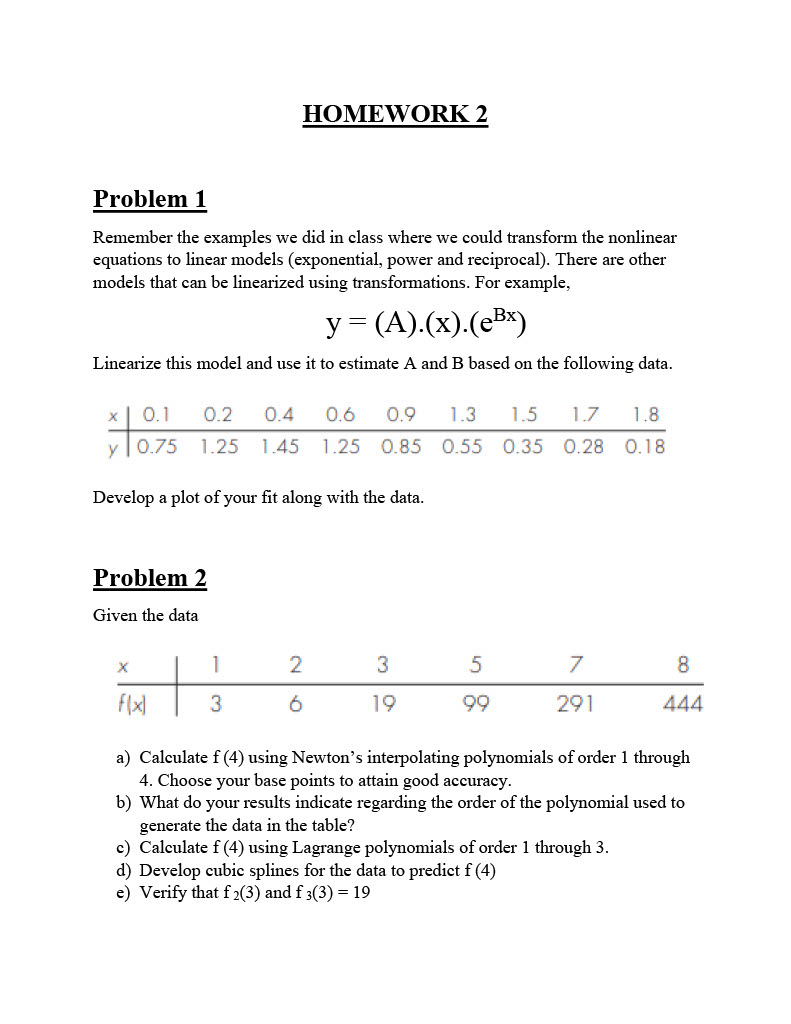 SOLVED: HOMEWORK 2 Problem 1 Remember The Examples We Did In Class ...