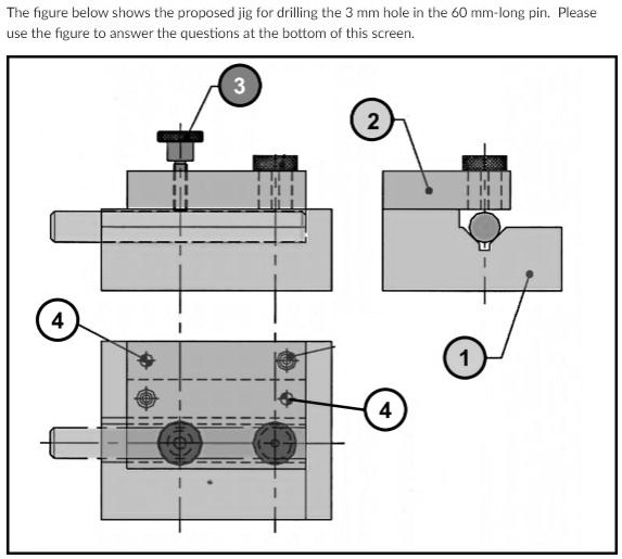 The figure below shows the proposed jig for drilling the 3 mm hole in ...