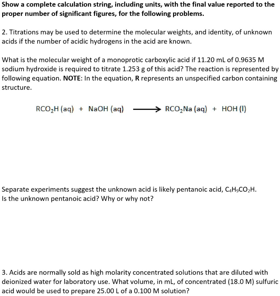 SOLVED Text Show a complete calculation string, including units, with the final value reported