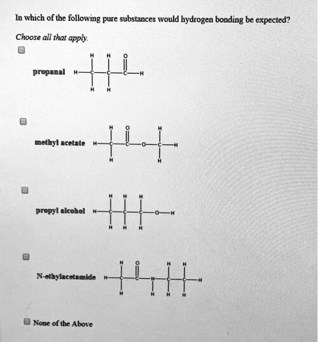 SOLVED In which of the following pure substances would hydrogen