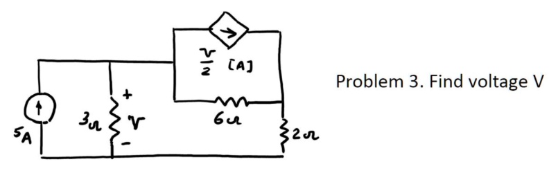problem 3 find voltage v 5a 3 v v2 a 6 2 08397