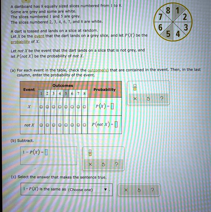SOLVED The dartboard has equally sized slices numbered from 1 to 8