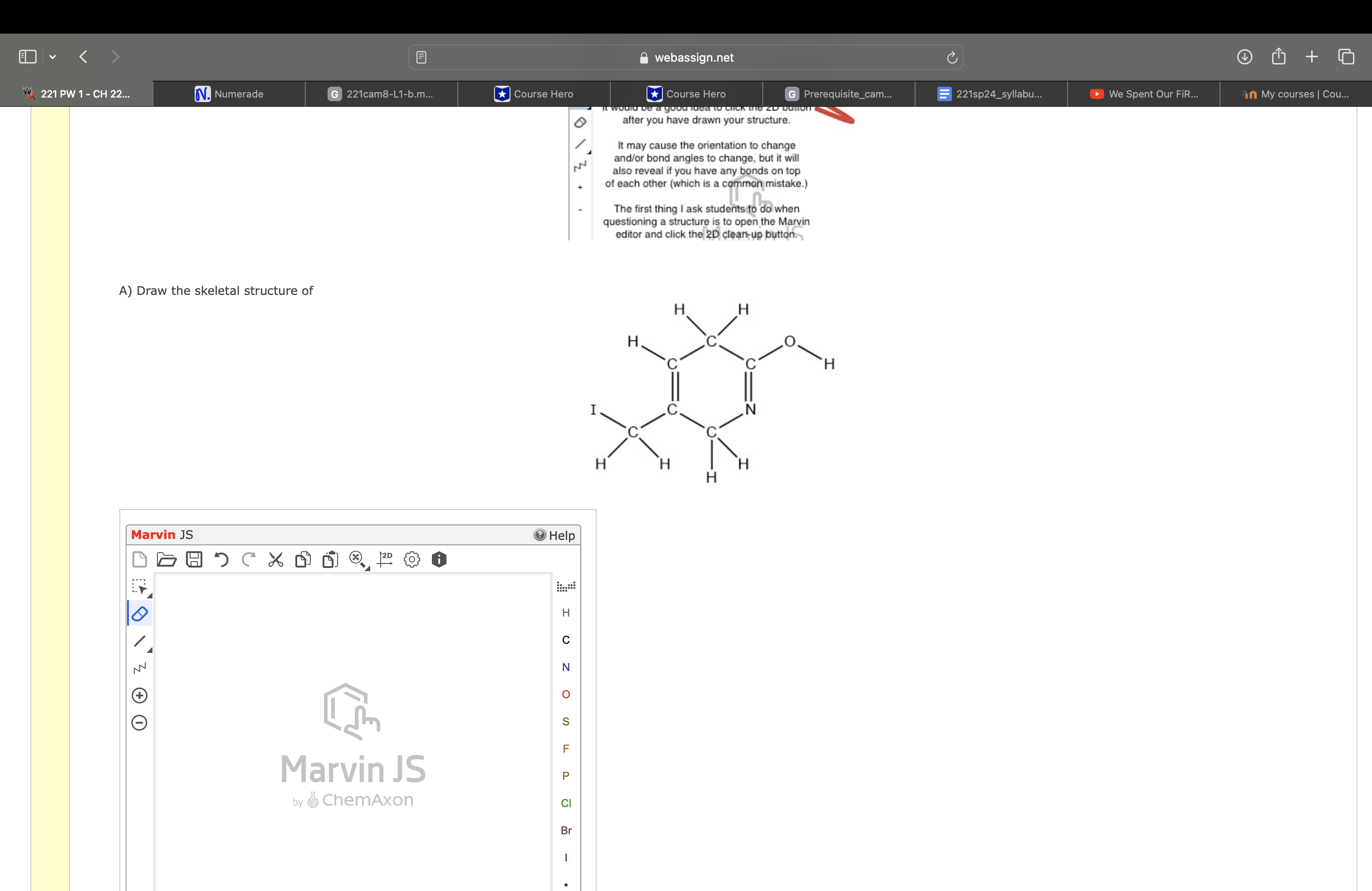 SOLVED: A) Draw The Skeletal Structure Of