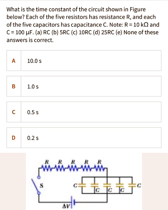 SOLVED What is the time constant of the circuit shown in Figure below