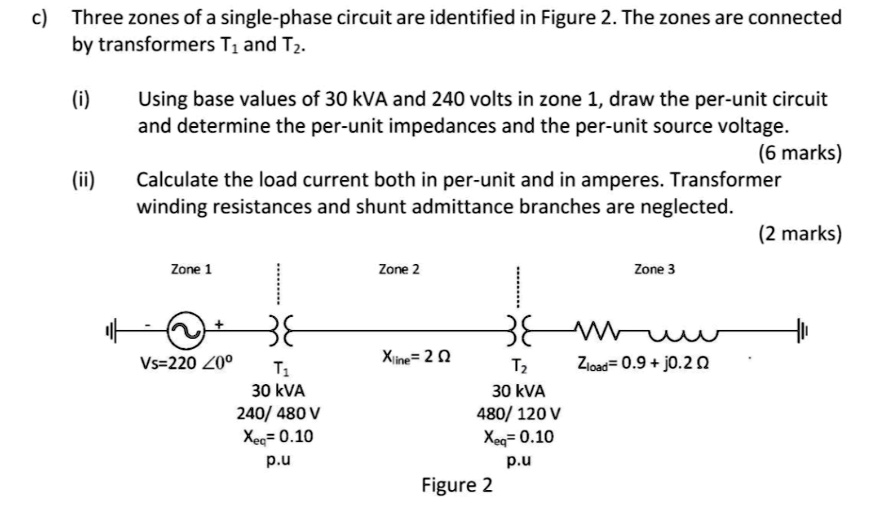 SOLVED Three zones of a singlephase circuit are identified in Figure