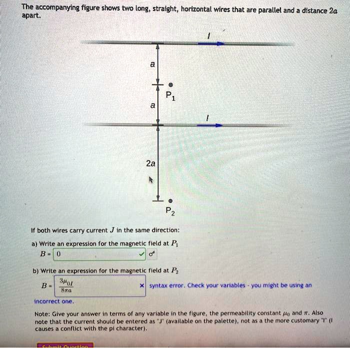 SOLVED The figure shows two long, straight, horizontal