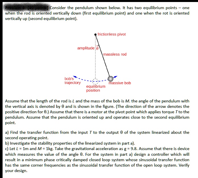 Problem 3: [40 points] Consider the pendulum shown below. It has two ...