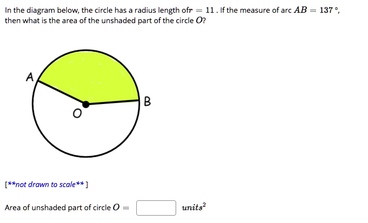 Solved In The Diagram Below The Circle Has Radius Length Ofr 11 If The Measure Of Arc Ab