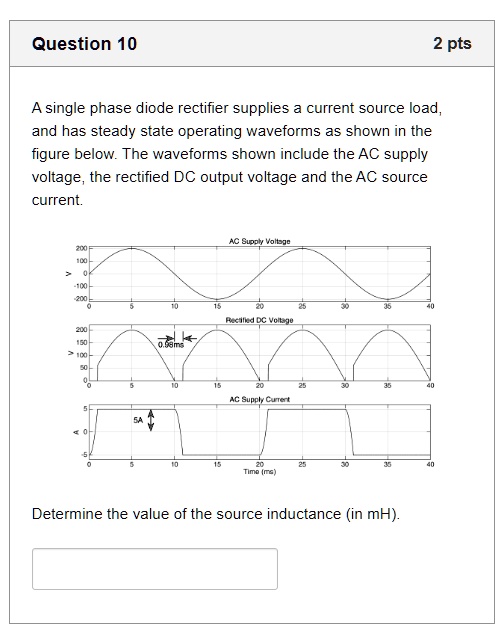 SOLVED: A single-phase diode rectifier supplies a current source load ...